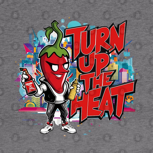 Turn Up The Heat, Hot Sauce Graffiti Design by RazorDesign234